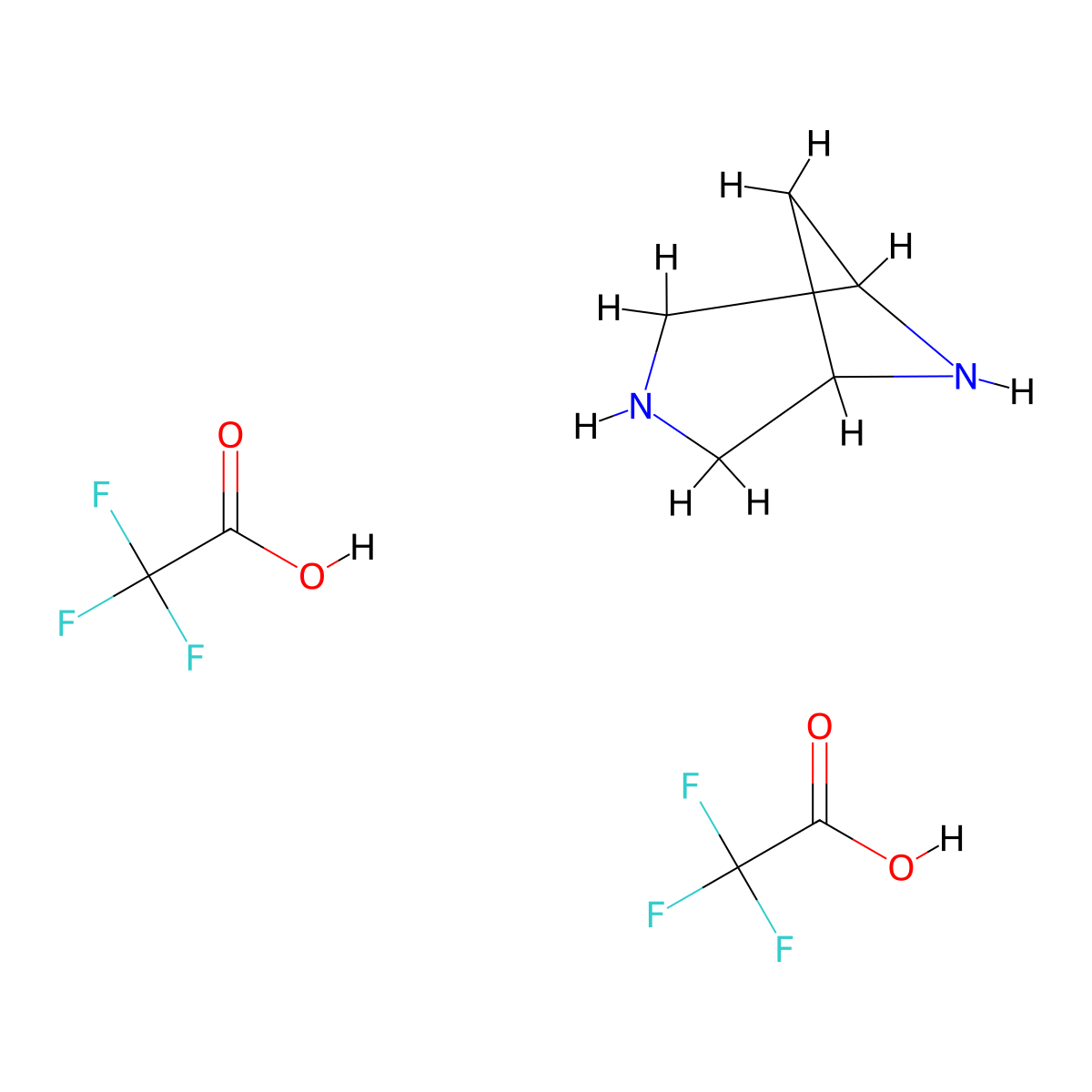 3,6-Diazabicyclo[3.1.1]heptane, bis(trifluoroacetic acid) molecular structure, CAS 2995283-52-6