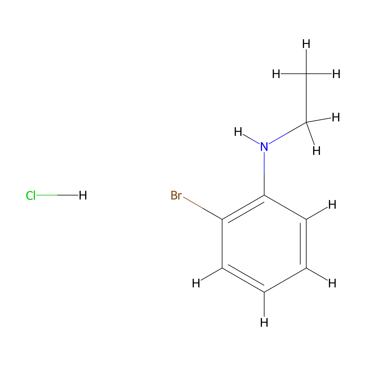 2-bromo-N-ethylaniline hydrochloride molecular structure, CAS 2995283-58-2