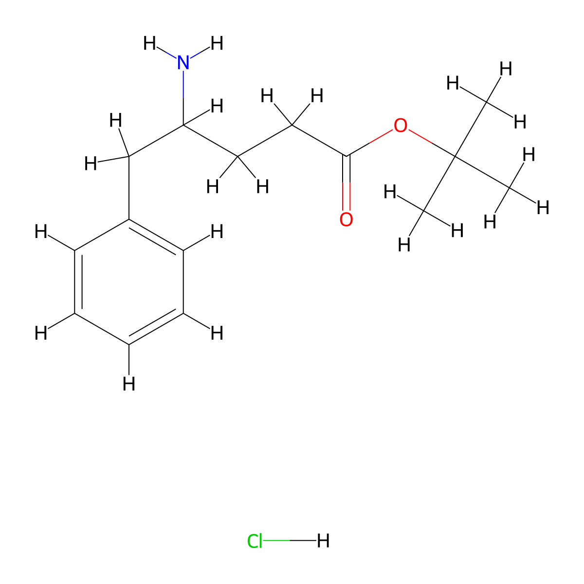 Tert-butyl 4-amino-5-phenylpentanoate hydrochloride molecular structure, CAS 2995283-59-3