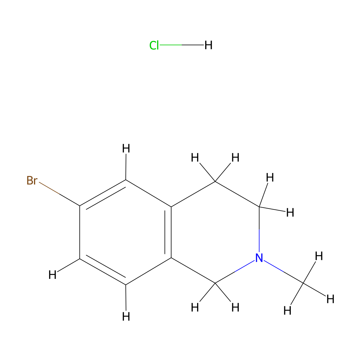 6-bromo-2-methyl-3,4-dihydro-1H-isoquinoline;hydrochloride molecular structure, CAS 2995283-61-7