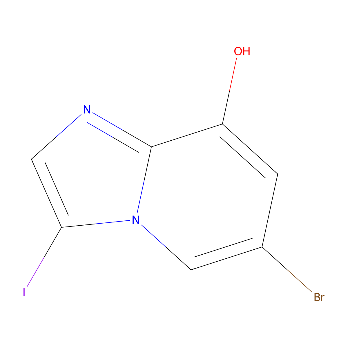 6-Bromo-3-iodoimidazo[1,2-a]pyridin-8-ol molecular structure, CAS 2995283-69-5