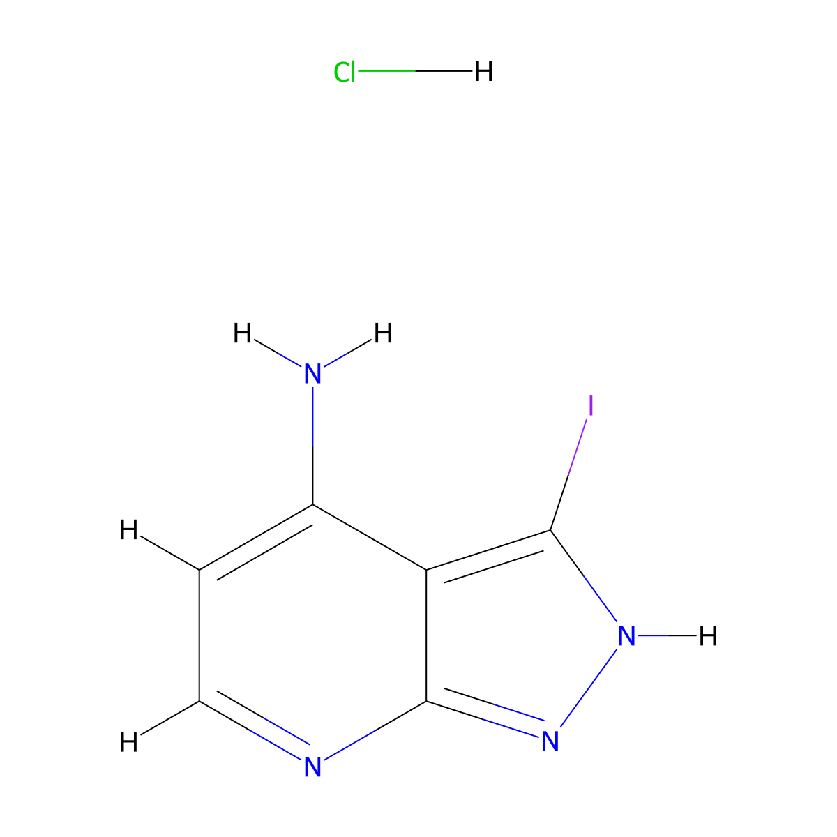3-iodo-1H-pyrazolo[3,4-b]pyridin-4-amine hydrochloride molecular structure, CAS 2995283-71-9