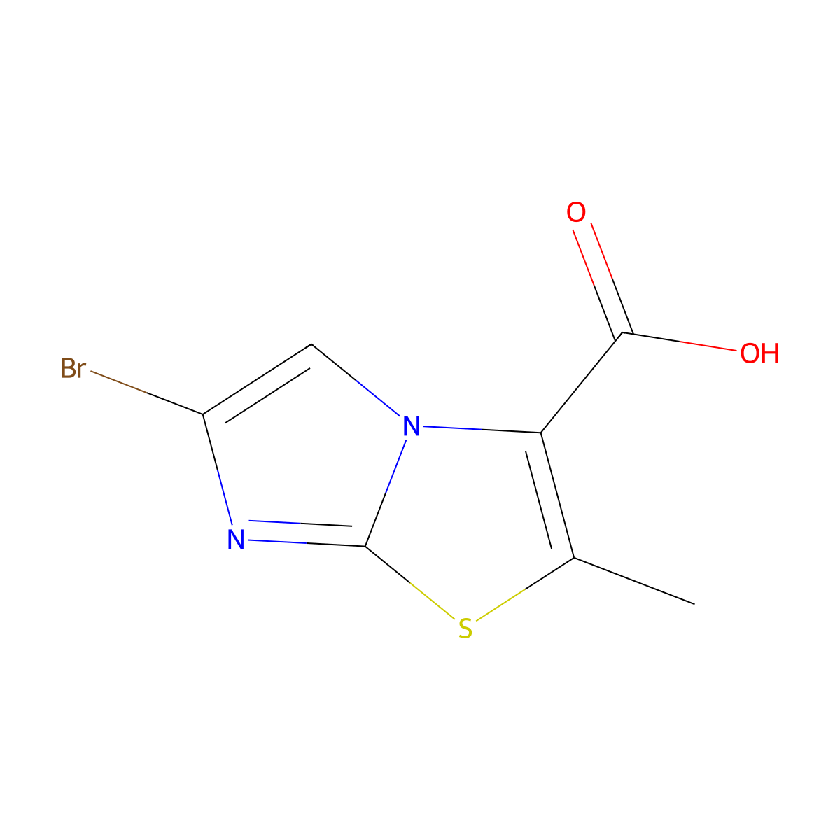 6-Bromo-2-methylimidazo[2,1-b][1,3]thiazole-3-carboxylic acid molecular structure, CAS 2995283-74-2