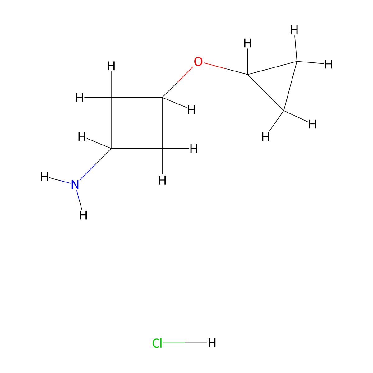 3-Cyclopropyloxycyclobutan-1-amine;hydrochloride molecular structure, CAS 2995283-76-4
