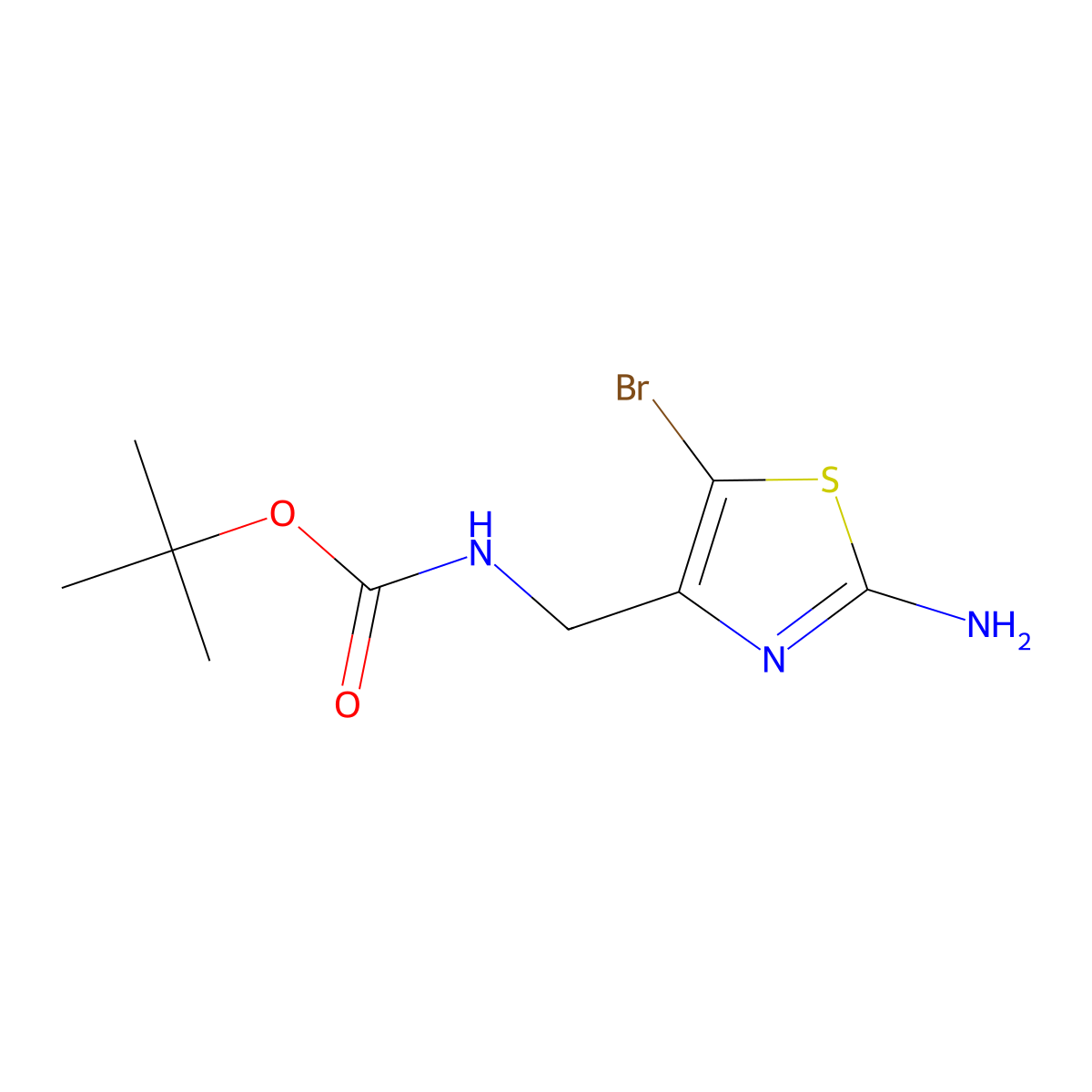 tert-butyl N-[(2-amino-5-bromo-1,3-thiazol-4-yl)methyl]carbamate molecular structure, CAS 2995283-91-3