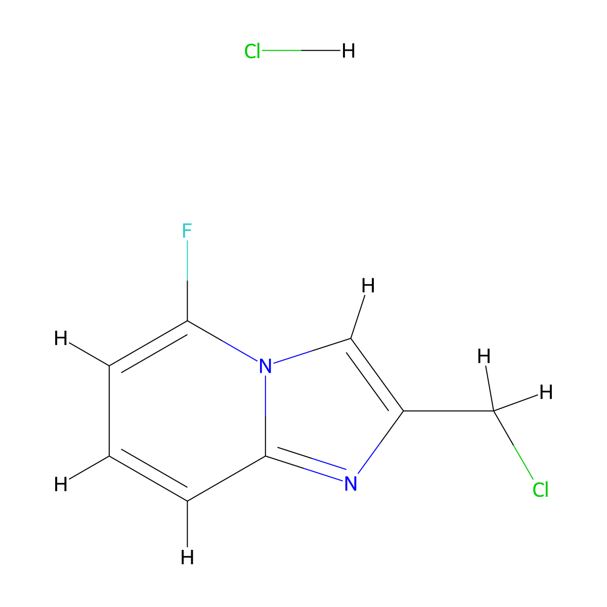 2-(Chloromethyl)-5-fluoroimidazo[1,2-a]pyridine hydrochloride molecular structure, CAS 2995284-25-6
