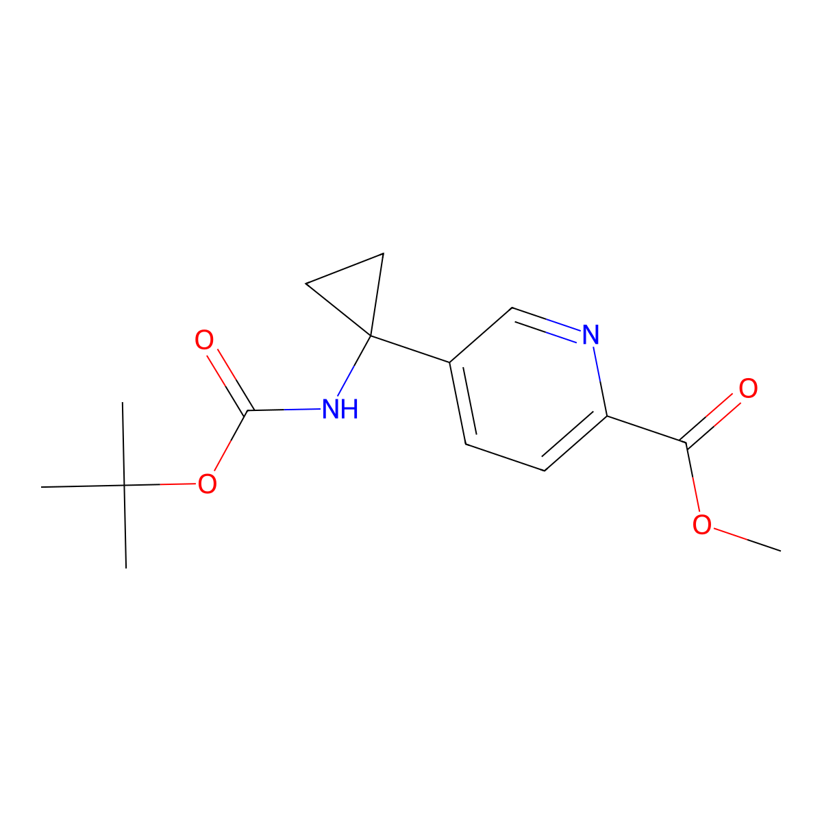 Methyl 5-[1-(Boc-amino)cyclopropyl]picolinate molecular structure, CAS 2995284-32-5