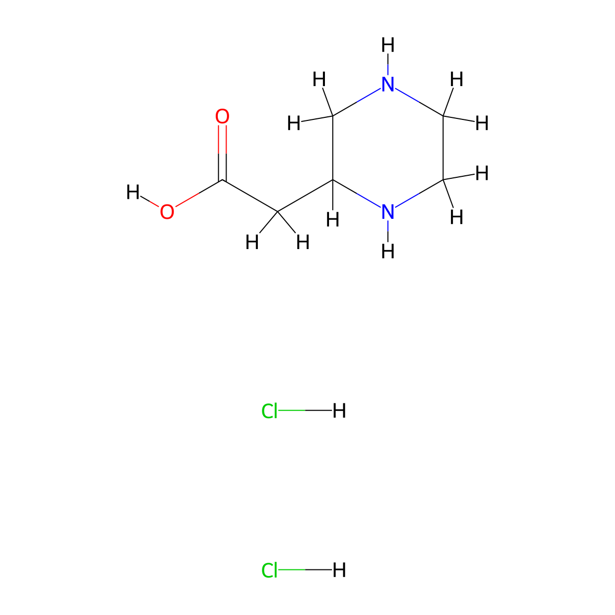 2-(Piperazin-2-yl)acetic acid dihydrochloride molecular structure, CAS 2995284-34-7