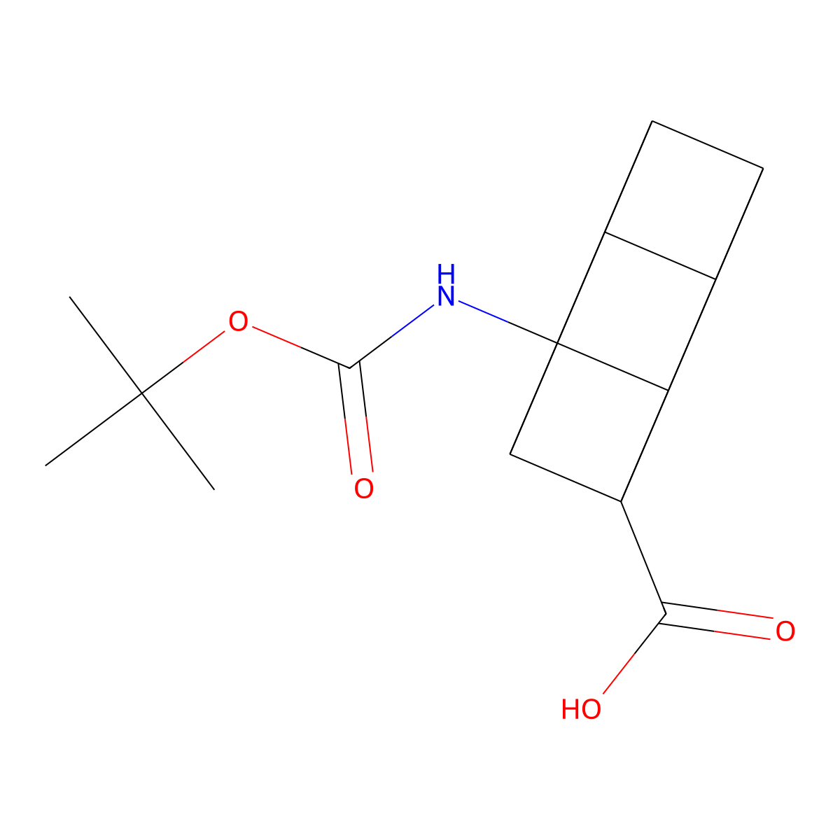 3-[(2-Methylpropan-2-yl)oxycarbonylamino]cubane-1-carboxylic acid molecular structure, CAS 2995284-36-9