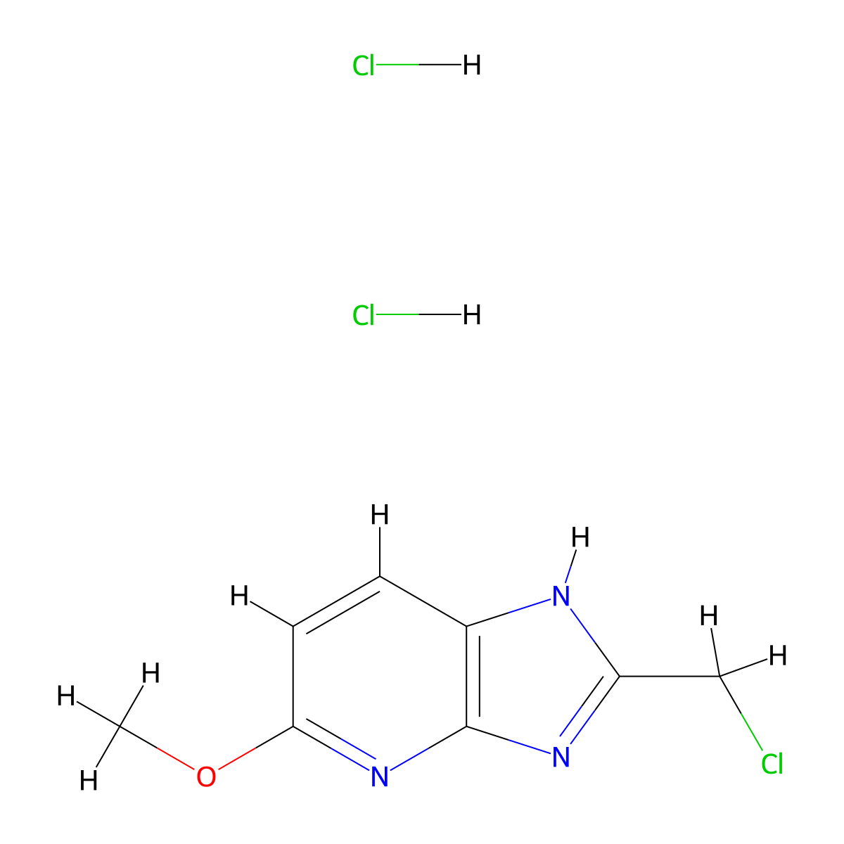 2-(chloromethyl)-5-methoxy-3H-imidazo[4,5-b]pyridine dihydrochloride molecular structure, CAS 2995284-44-9