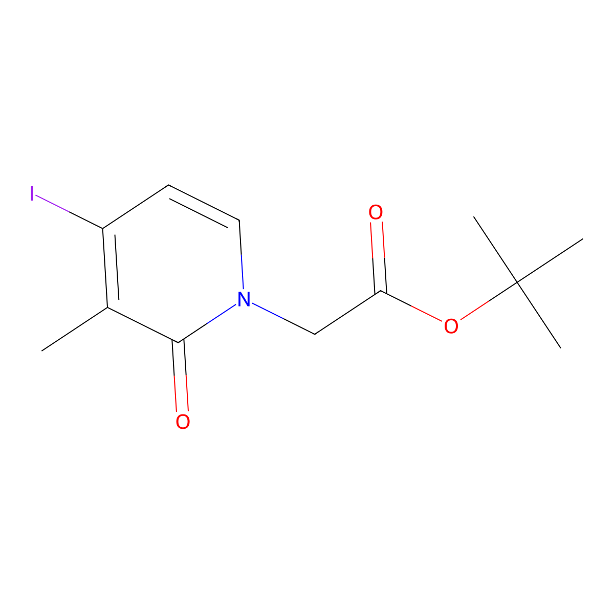 Tert-butyl 2-(4-iodo-3-methyl-2-oxo-1,2-dihydropyridin-1-yl)acetate molecular structure, CAS 2995284-49-4