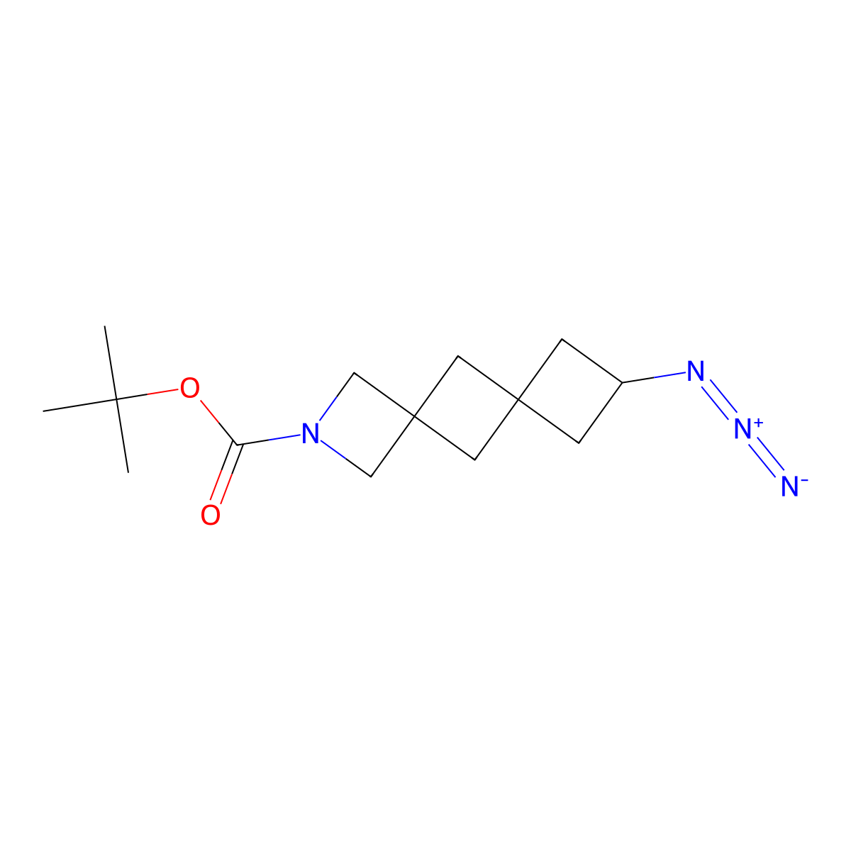 Tert-butyl 8-azido-2-azadispiro[3.1.3^{6}.1^{4}]decane-2-carboxylate molecular structure, CAS 2995284-57-4