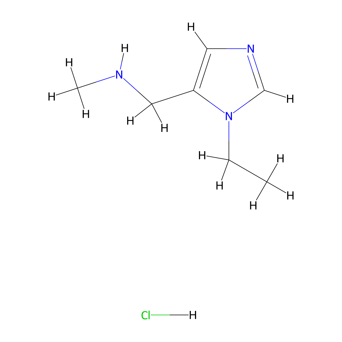 [(1-ethyl-1H-imidazol-5-yl)methyl](methyl)amine hydrochloride molecular structure, CAS 2995284-63-2