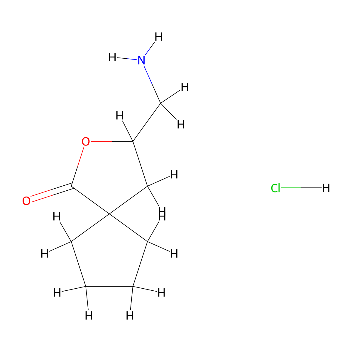 3-(Aminomethyl)-2-oxaspiro[4.4]nonan-1-one hydrochloride molecular structure, CAS 2995284-68-7