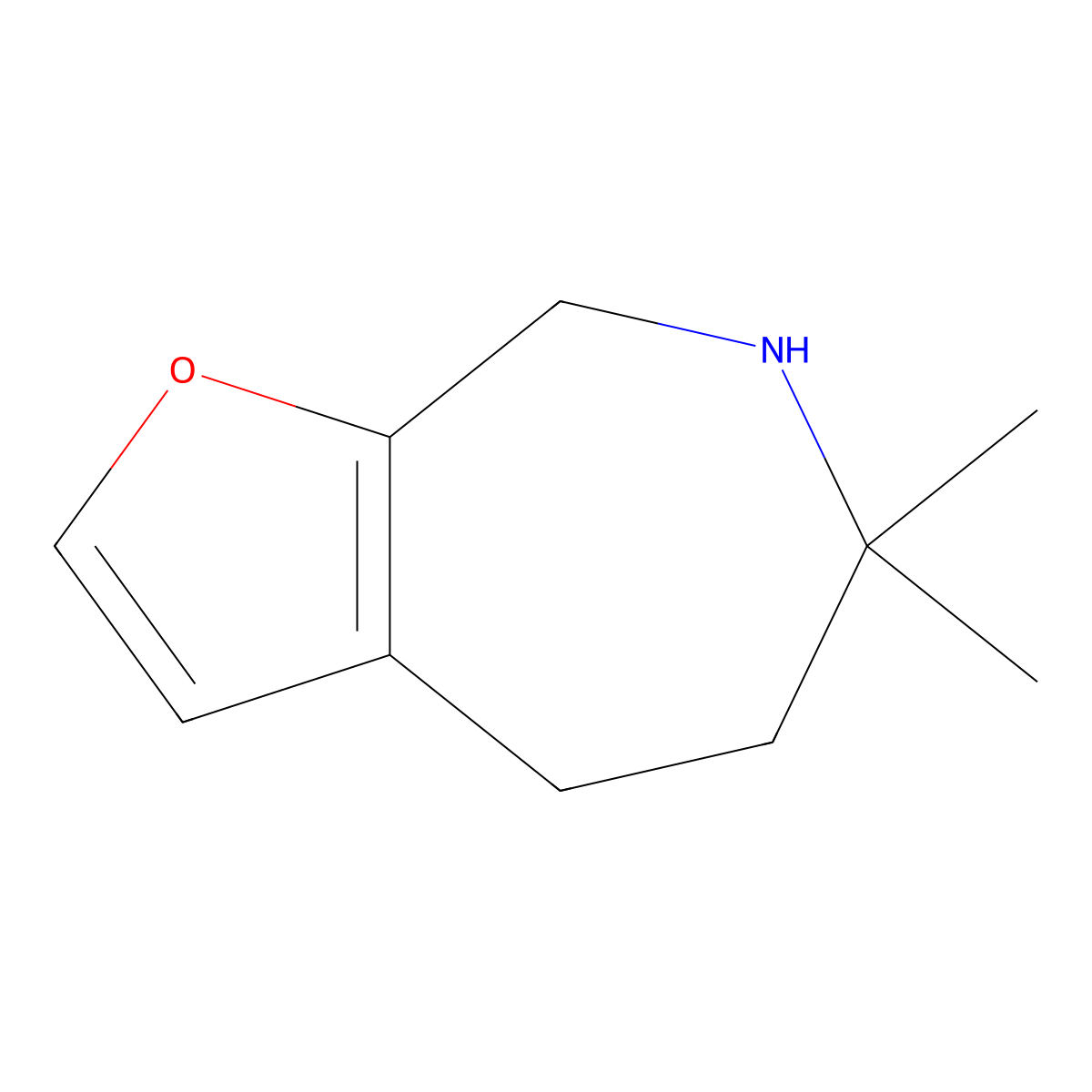 6,6-dimethyl-4H,5H,6H,7H,8H-furo[2,3-c]azepine molecular structure, CAS 2995284-72-3