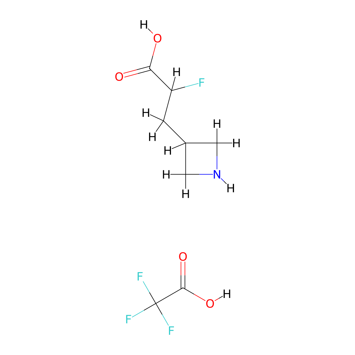 3-(Azetidin-3-yl)-2-fluoropropanoic acid, trifluoroacetic acid molecular structure, CAS 2995284-76-7