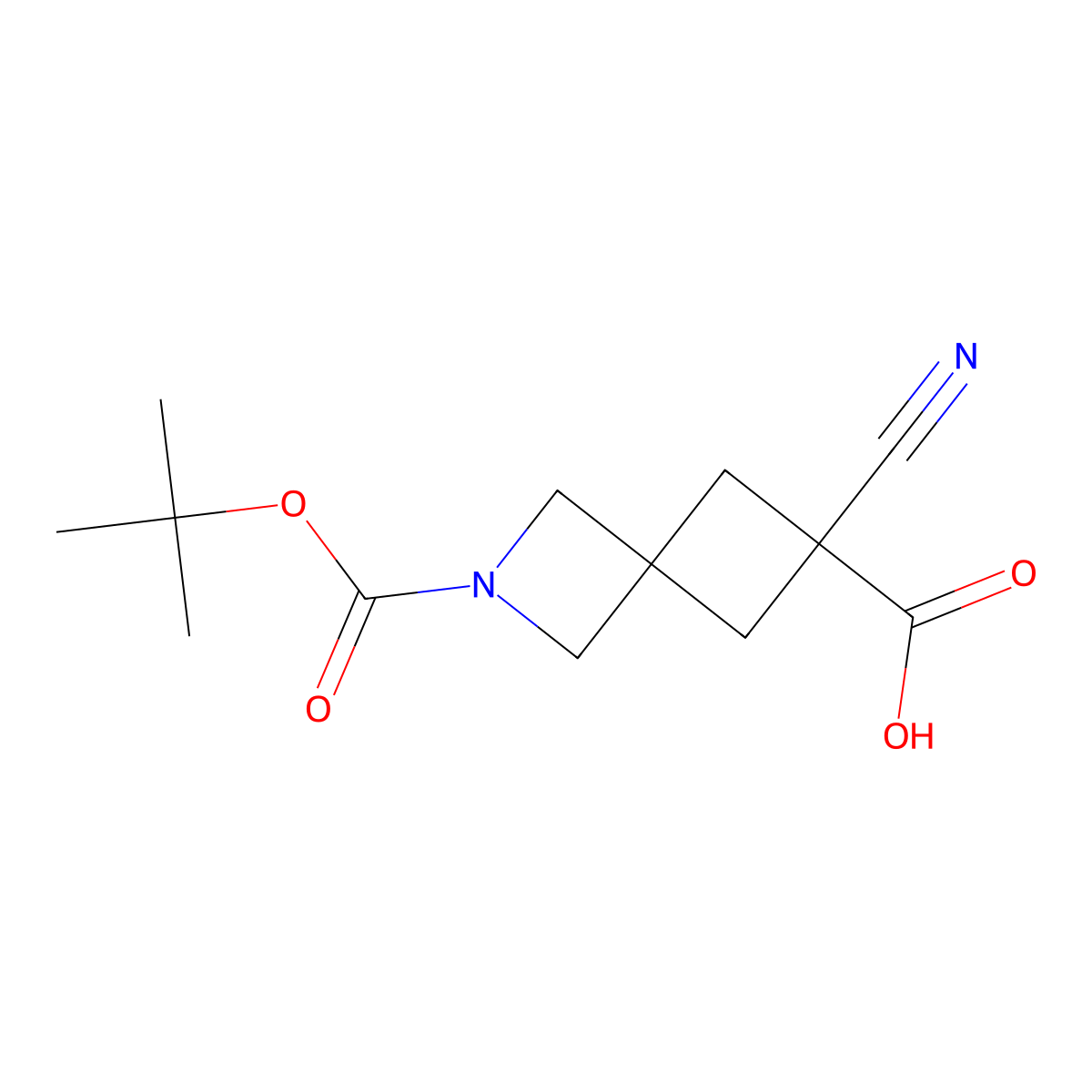 2-[(Tert-butoxy)carbonyl]-6-cyano-2-azaspiro[3.3]heptane-6-carboxylic acid molecular structure, CAS 2995284-83-6