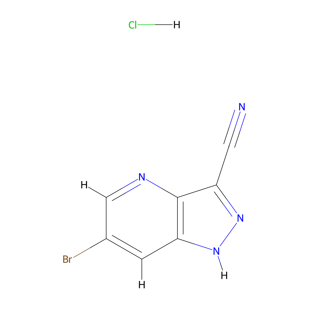 6-bromo-1H-pyrazolo[4,3-b]pyridine-3-carbonitrile hydrochloride molecular structure, CAS 2995284-92-7