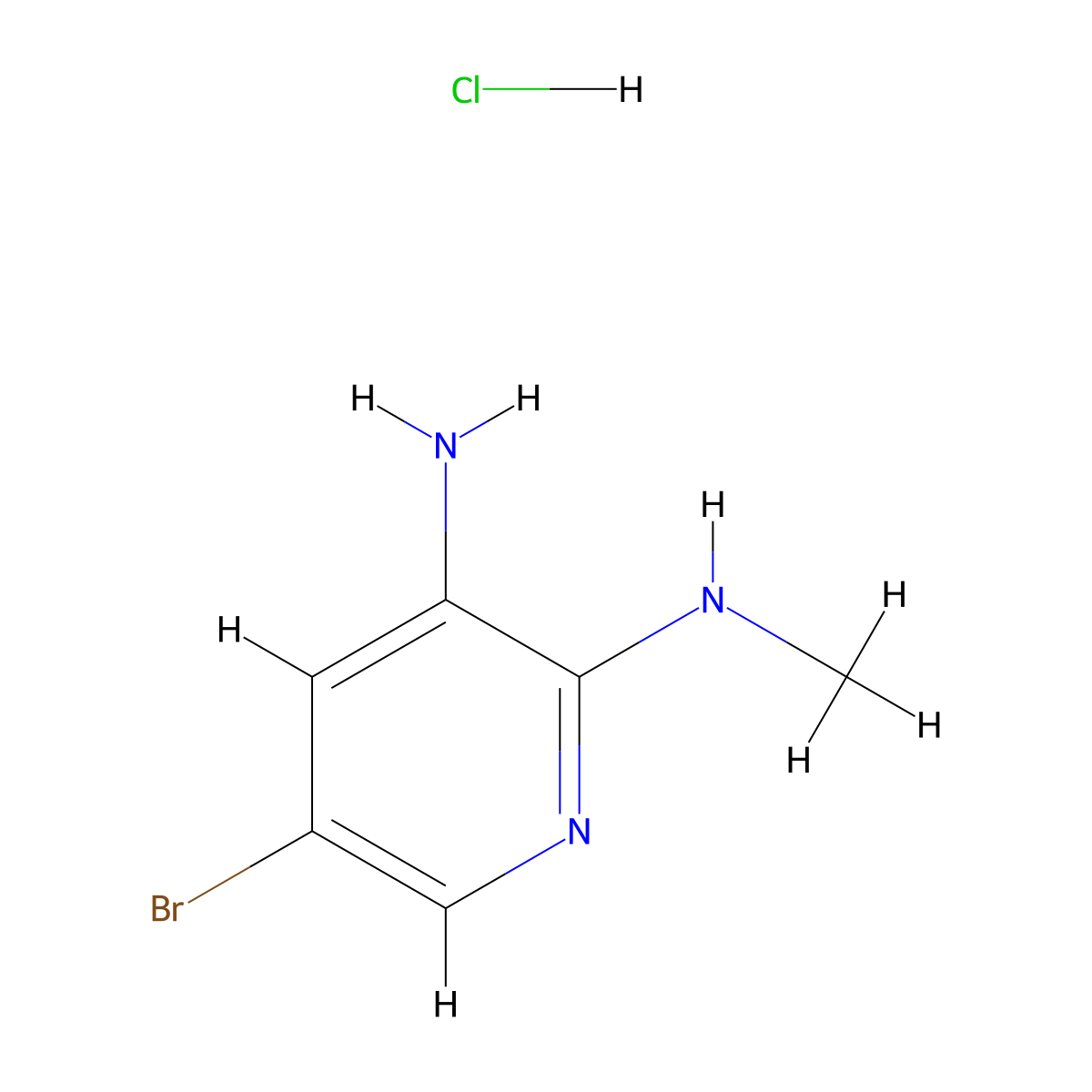 5-bromo-N2-methylpyridine-2,3-diamine hydrochloride molecular structure, CAS 2995284-95-0