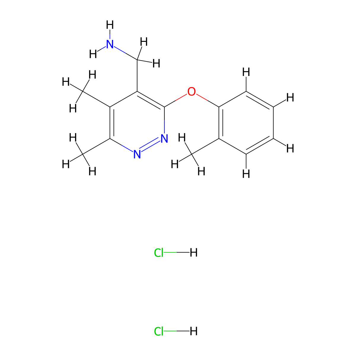 1-[5,6-Dimethyl-3-(2-methylphenoxy)pyridazin-4-yl]methanamine dihydrochloride molecular structure, CAS 2995285-05-5