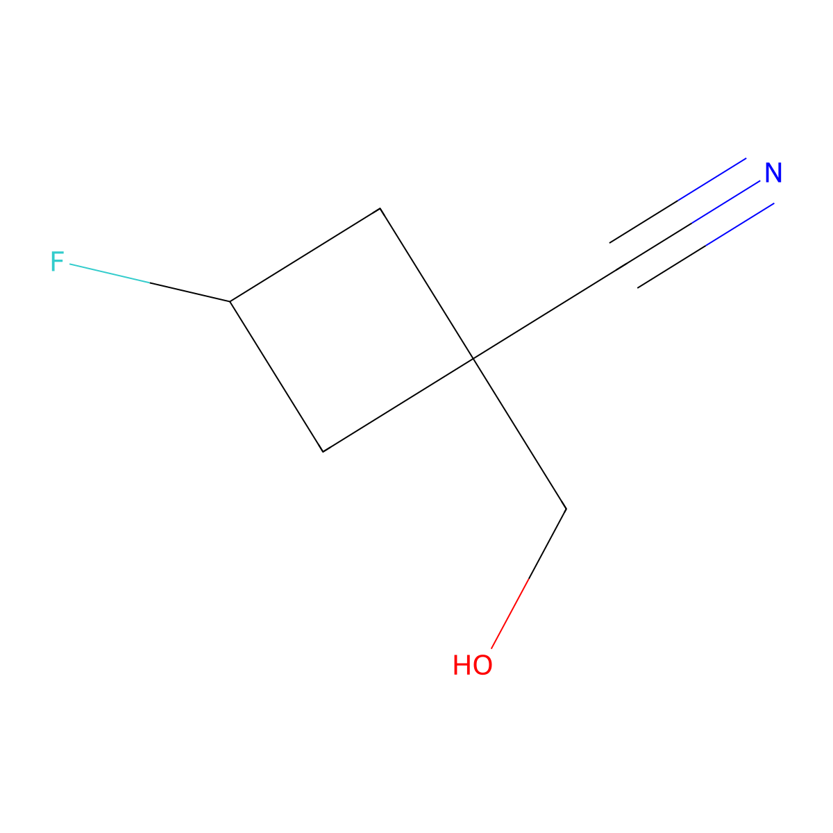 3-Fluoro-1-(hydroxymethyl)cyclobutane-1-carbonitrile molecular structure, CAS 2995285-23-7