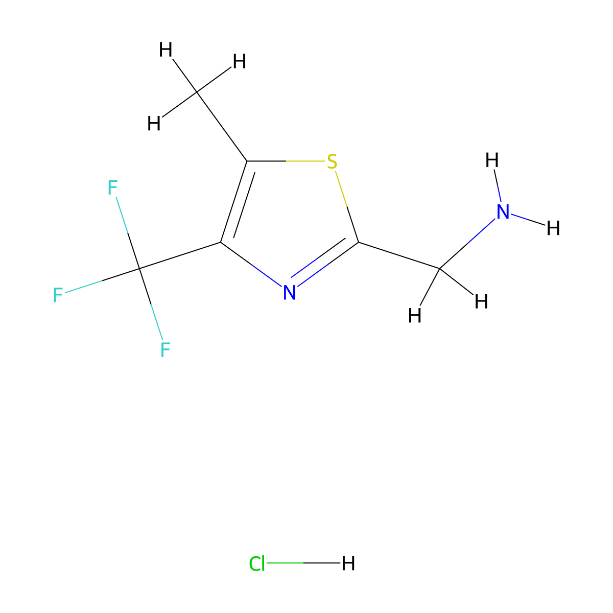 1-[5-Methyl-4-(trifluoromethyl)-1,3-thiazol-2-yl]methanamine hydrochloride molecular structure, CAS 2995285-25-9