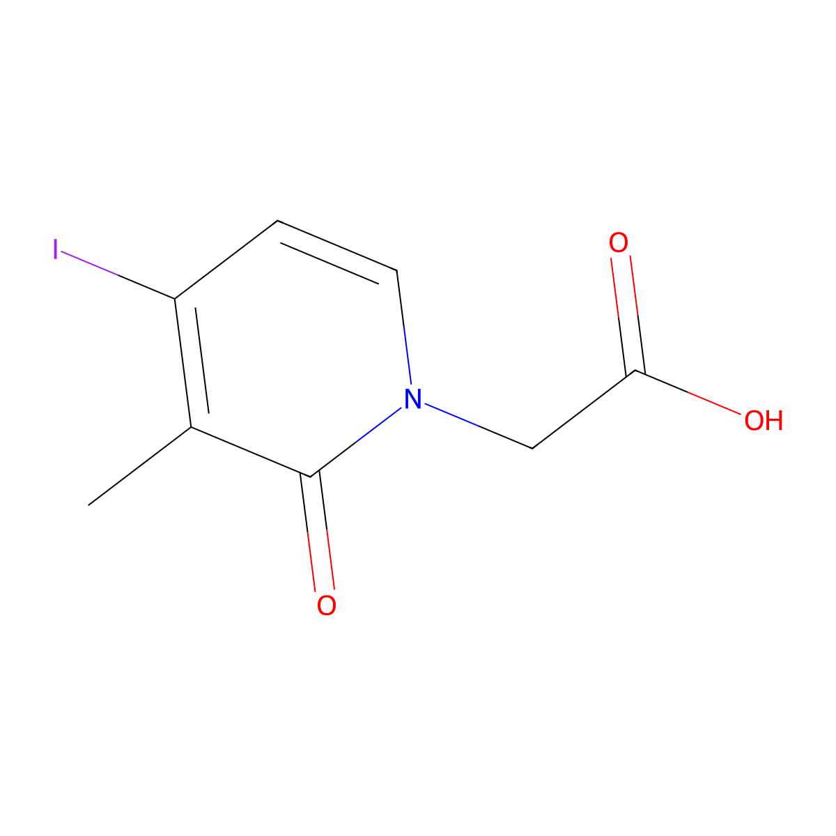 2-(4-Iodo-3-methyl-2-oxo-1,2-dihydropyridin-1-yl)acetic acid molecular structure, CAS 2995285-41-9