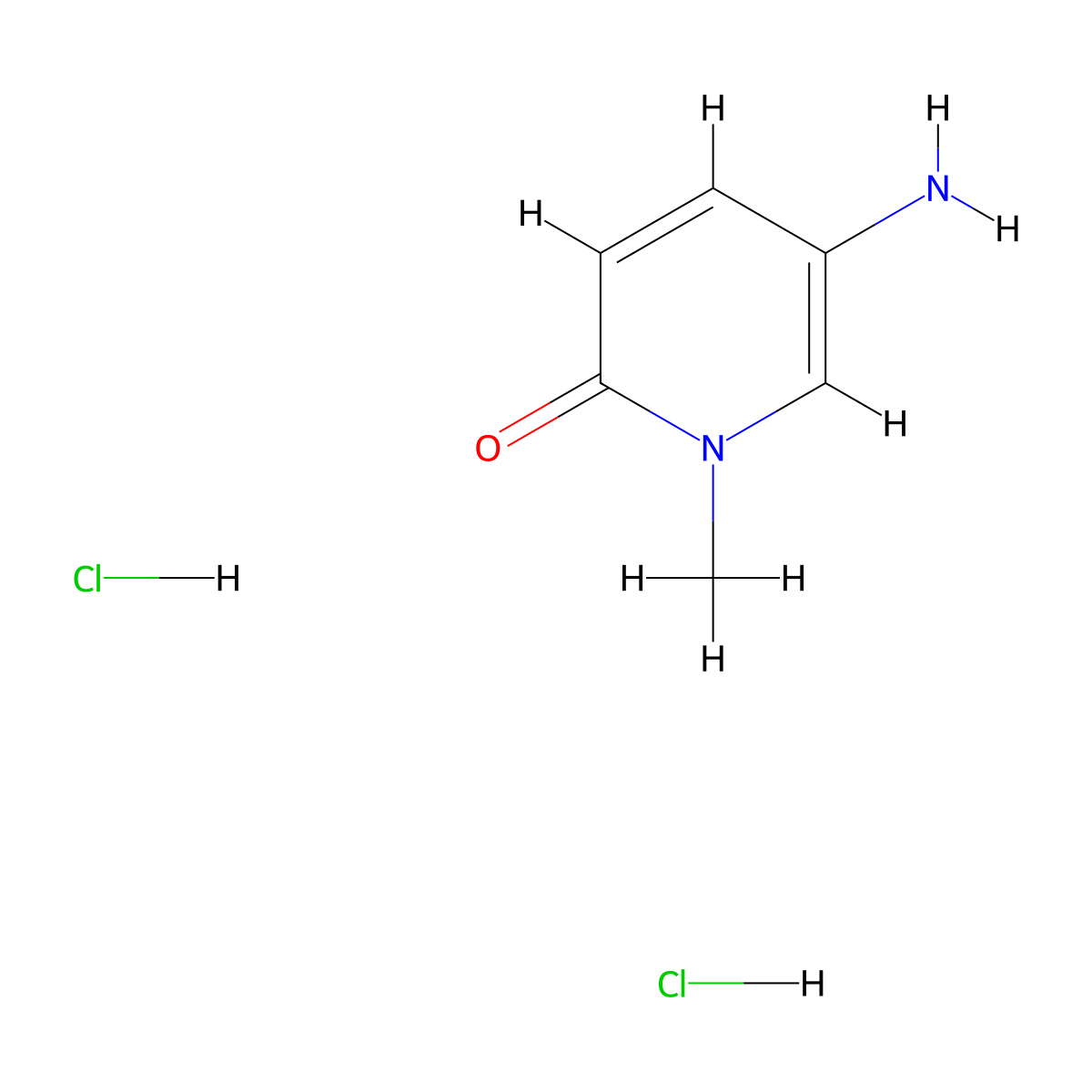 5-Amino-1-methyl-1,2-dihydropyridin-2-one dihydrochloride molecular structure, CAS 2995285-58-8