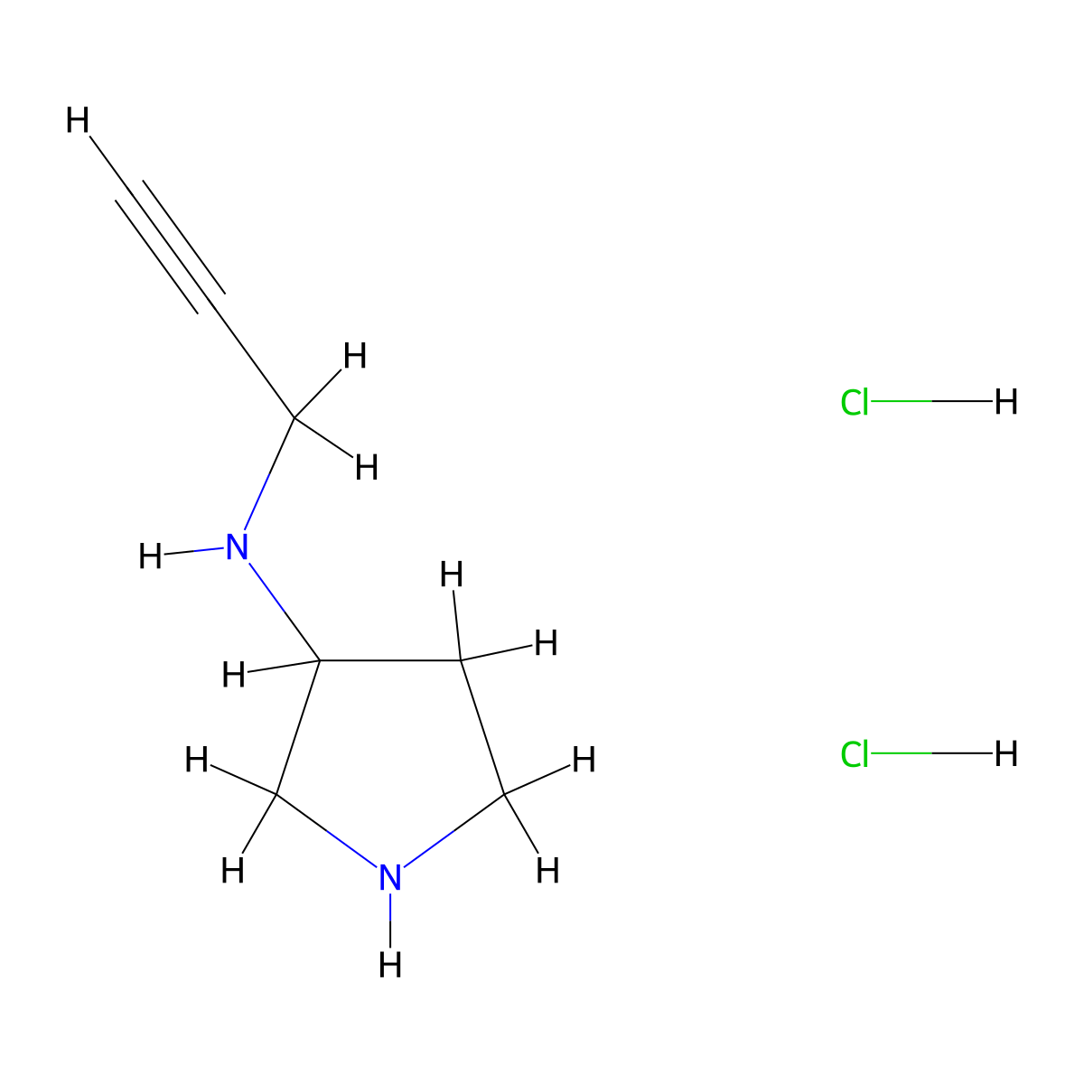 N-(prop-2-yn-1-yl)pyrrolidin-3-amine dihydrochloride molecular structure, CAS 2995285-60-2