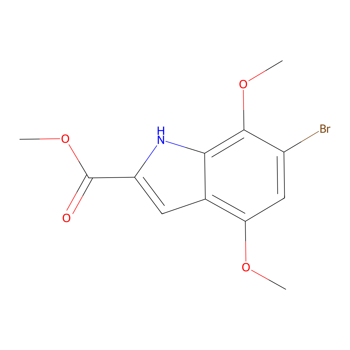 methyl 6-bromo-4,7-dimethoxy-1H-indole-2-carboxylate molecular structure, CAS 2995285-65-7