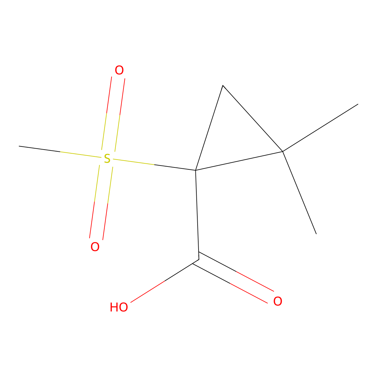1-Methanesulfonyl-2,2-dimethylcyclopropane-1-carboxylic acid molecular structure, CAS 2995285-69-1