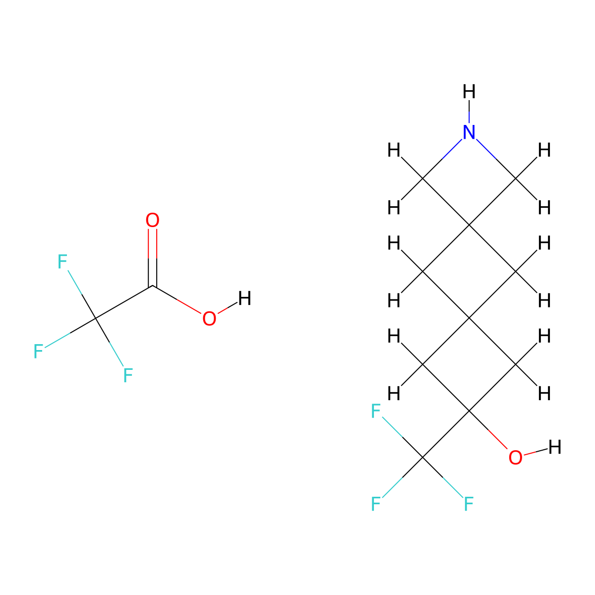 8-(Trifluoromethyl)-2-azadispiro[3.1.3^{6}.1^{4}]decan-8-ol, trifluoroacetic acid molecular structure, CAS 2995285-72-6