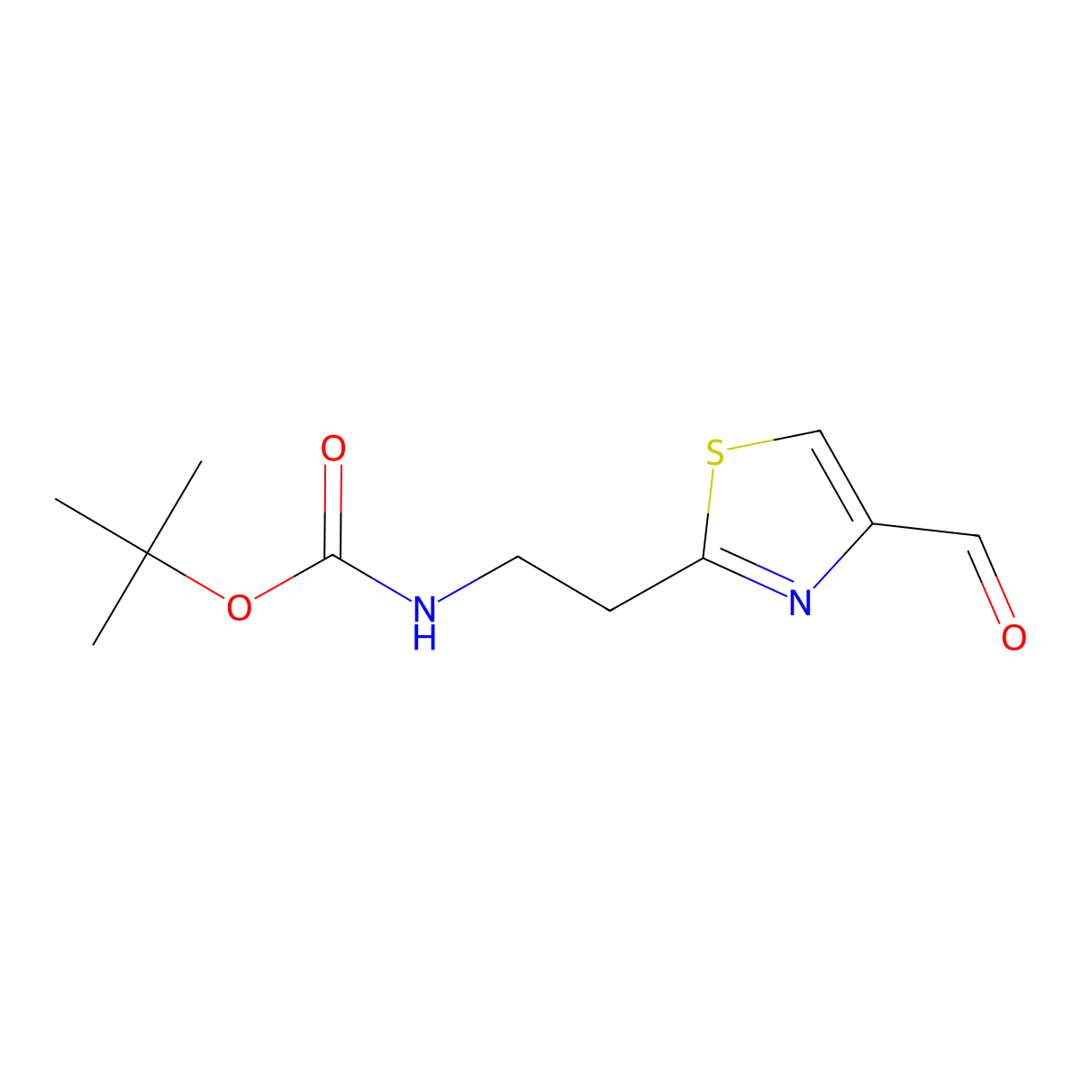 tert-butyl N-[2-(4-formyl-1,3-thiazol-2-yl)ethyl]carbamate molecular structure, CAS 2995285-73-7
