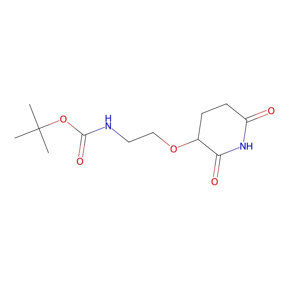 tert-butyl N-{2-[(2,6-dioxopiperidin-3-yl)oxy]ethyl}carbamate molecular structure, CAS 2995285-86-2