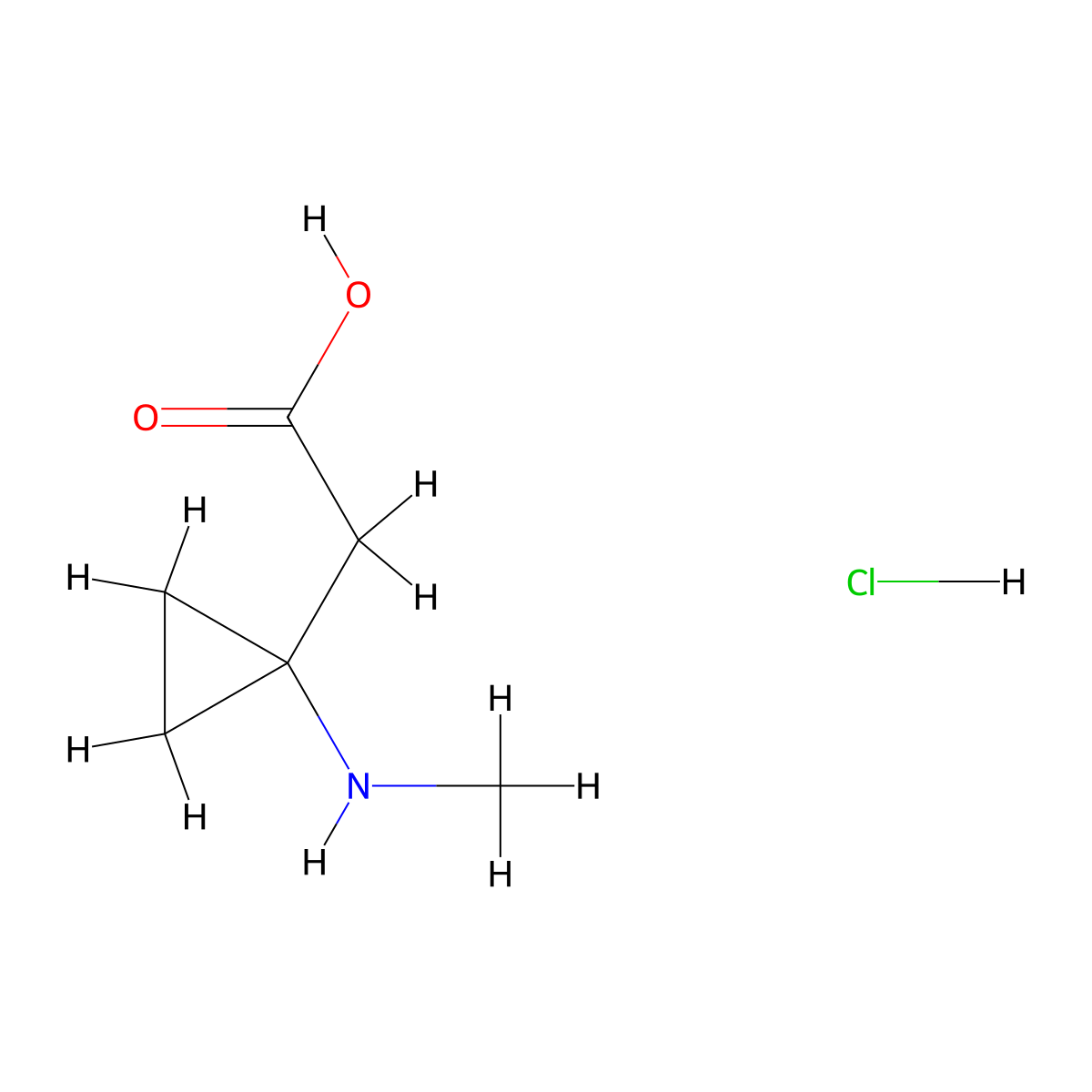 2-[1-(Methylamino)cyclopropyl]acetic acid hydrochloride molecular structure, CAS 2995286-11-6