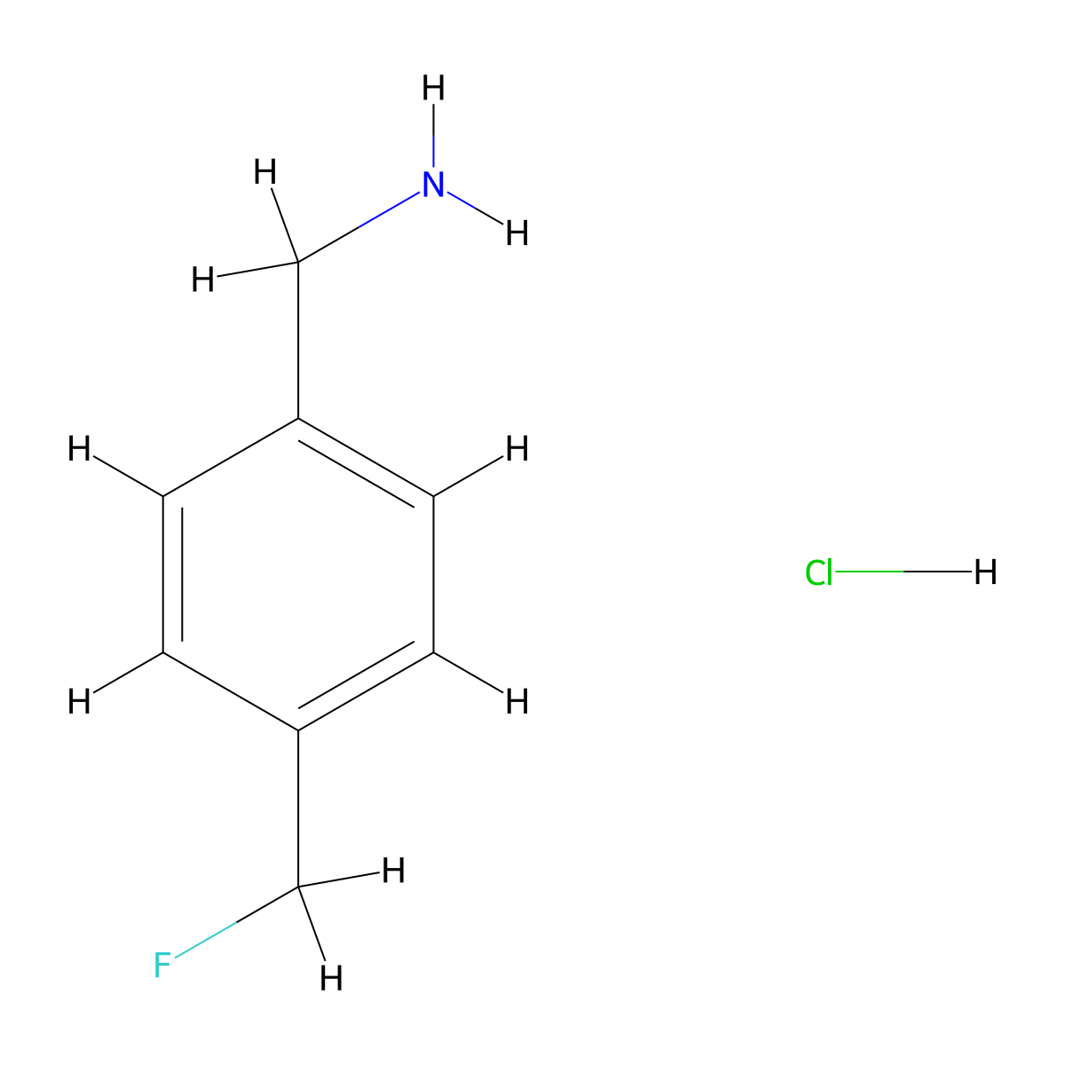 1-[4-(Fluoromethyl)phenyl]methanamine hydrochloride molecular structure, CAS 2995286-24-1
