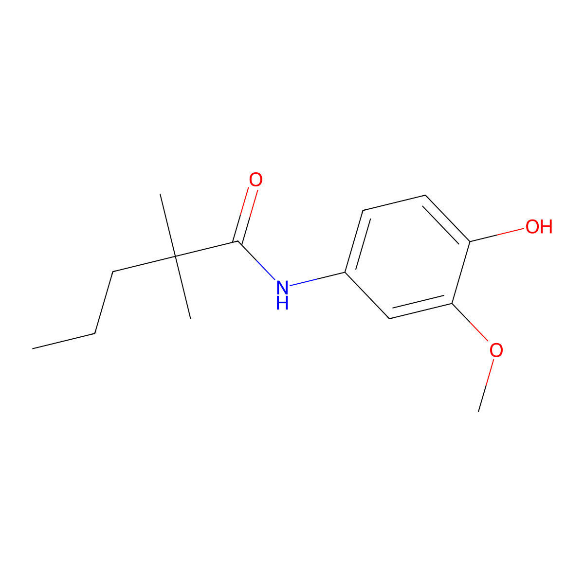 N-(4-hydroxy-3-methoxyphenyl)-2,2-dimethylpentanamide molecular structure, CAS 2995286-45-6