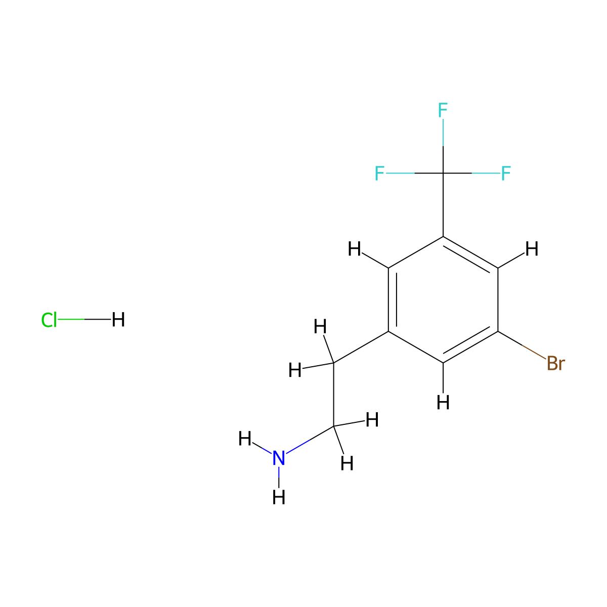 2-[3-Bromo-5-(trifluoromethyl)phenyl]ethan-1-amine hydrochloride molecular structure, CAS 2995286-46-7