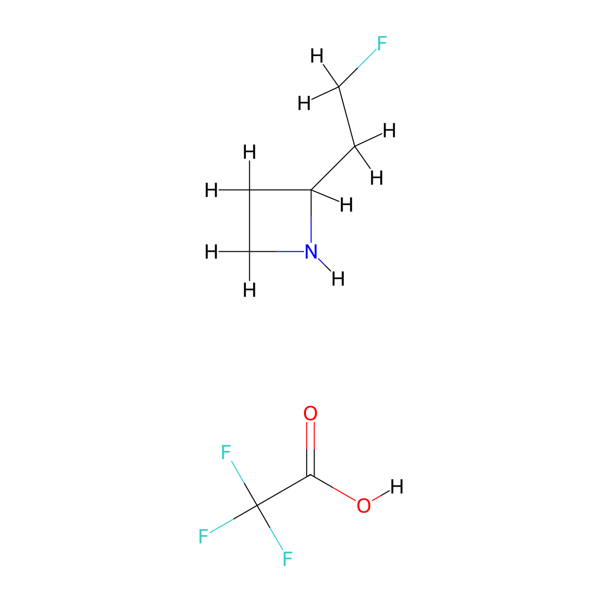 2-(2-Fluoroethyl)azetidine, trifluoroacetic acid molecular structure, CAS 2995286-55-8