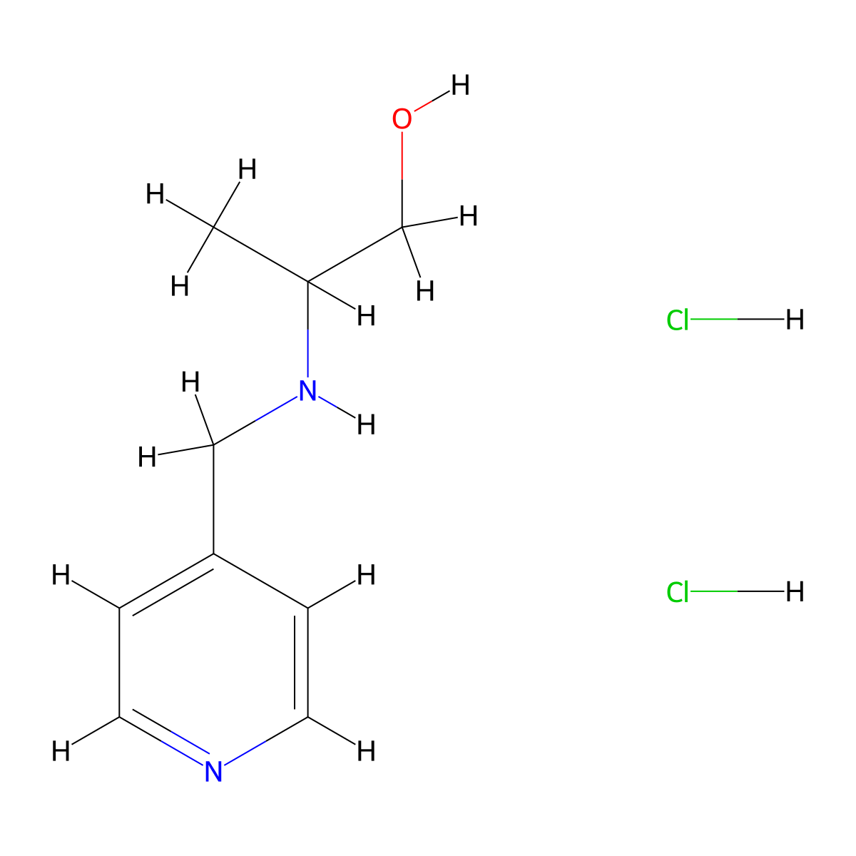 2-{[(Pyridin-4-yl)methyl]amino}propan-1-ol dihydrochloride molecular structure, CAS 2995286-56-9