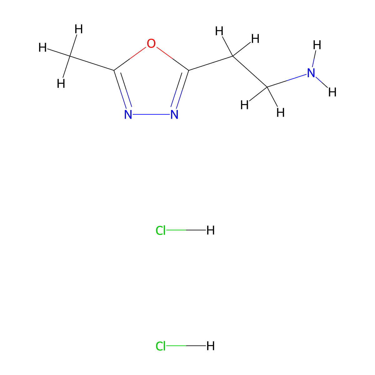 2-(5-Methyl-1,3,4-oxadiazol-2-yl)ethanamine;dihydrochloride molecular structure, CAS 2995286-59-2