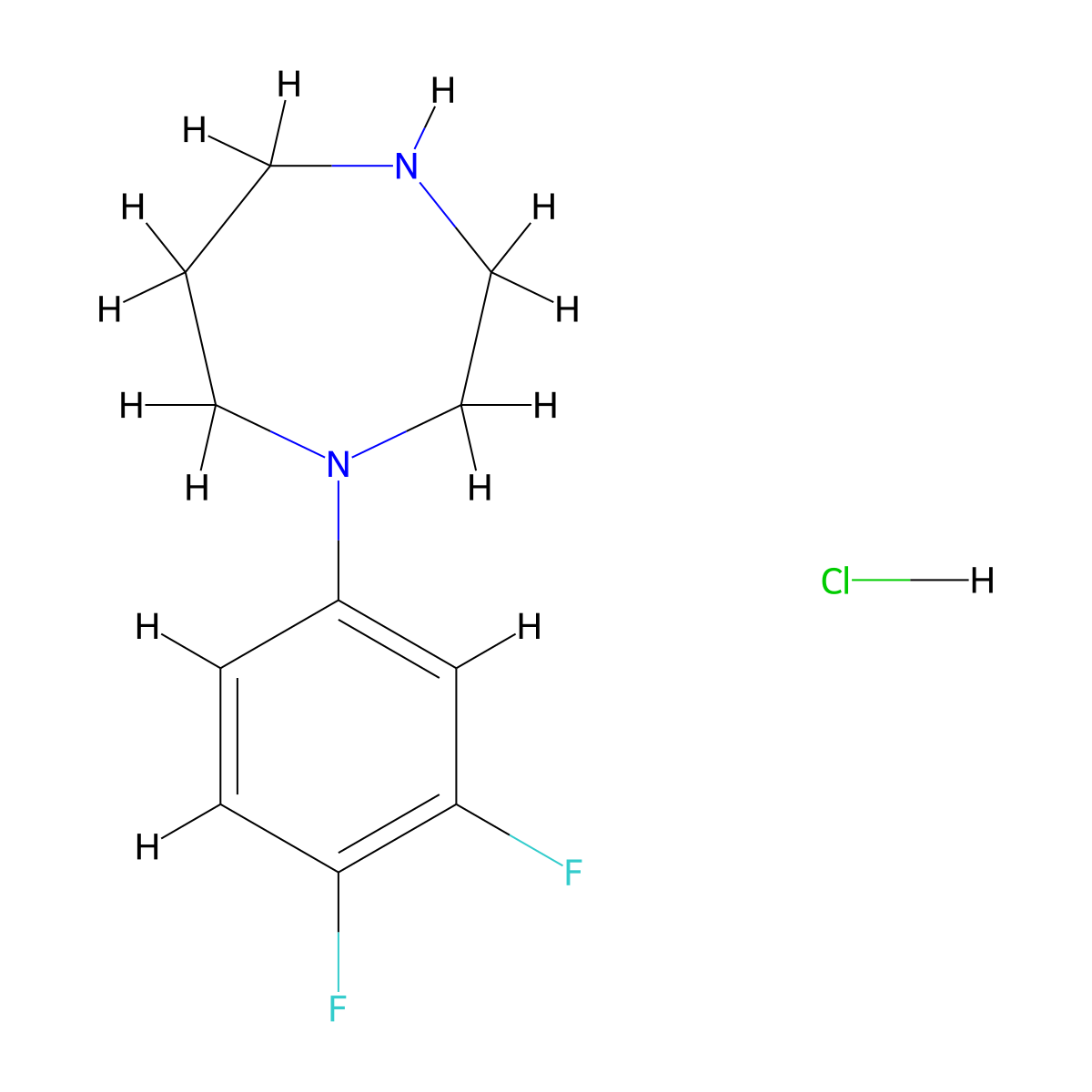 1-(3,4-Difluorophenyl)-1,4-diazepane hydrochloride molecular structure, CAS 2995286-63-8