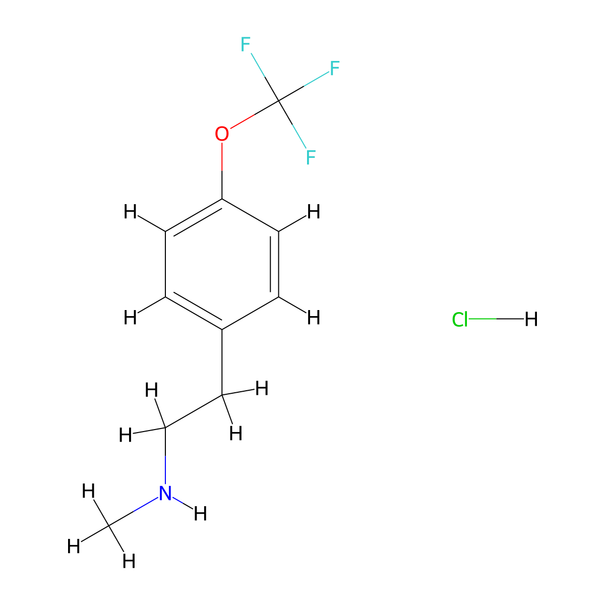 Methyl({2-[4-(trifluoromethoxy)phenyl]ethyl})amine hydrochloride molecular structure, CAS 2995286-65-0