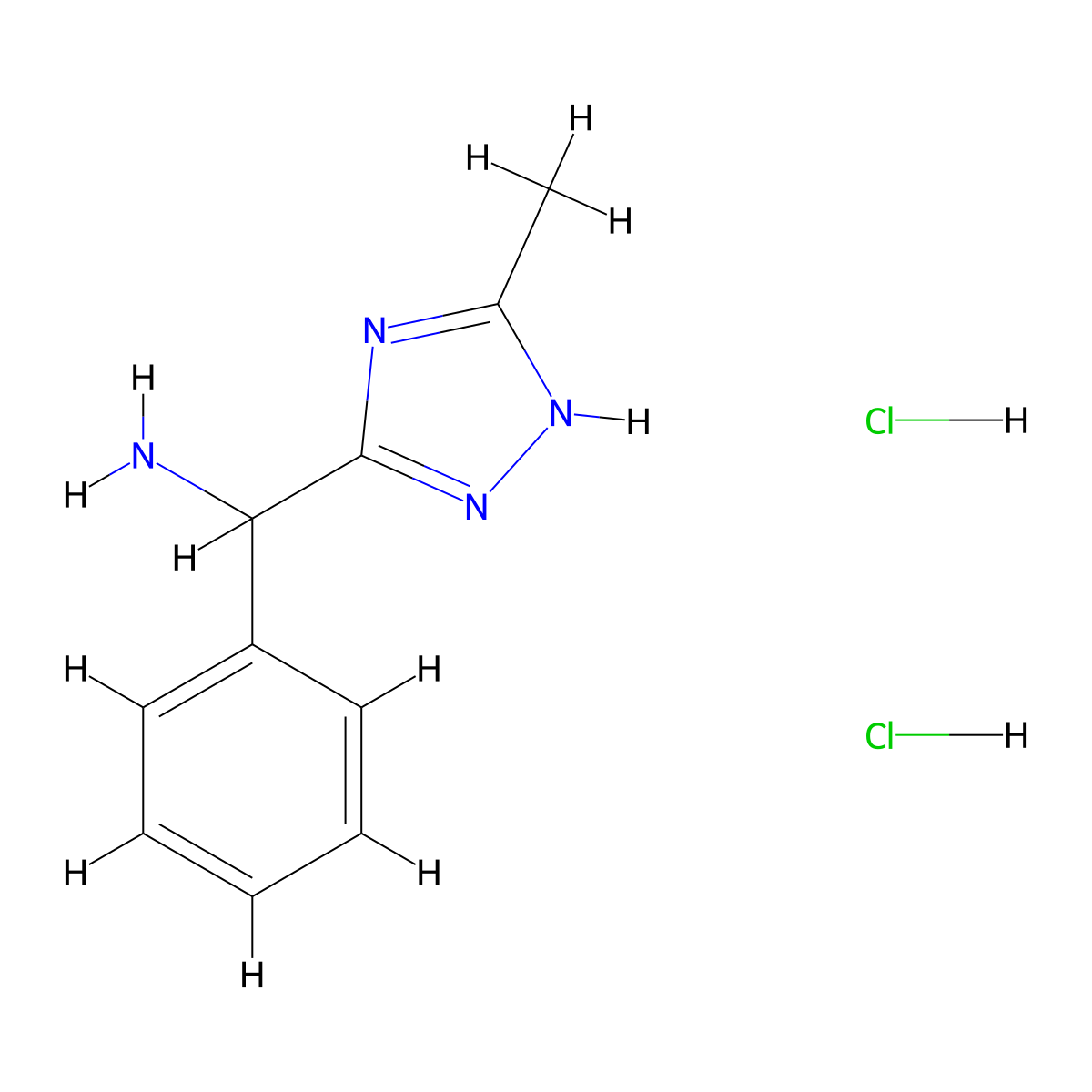 (5-methyl-1H-1,2,4-triazol-3-yl)-phenylmethanamine;dihydrochloride molecular structure, CAS 2995286-69-4