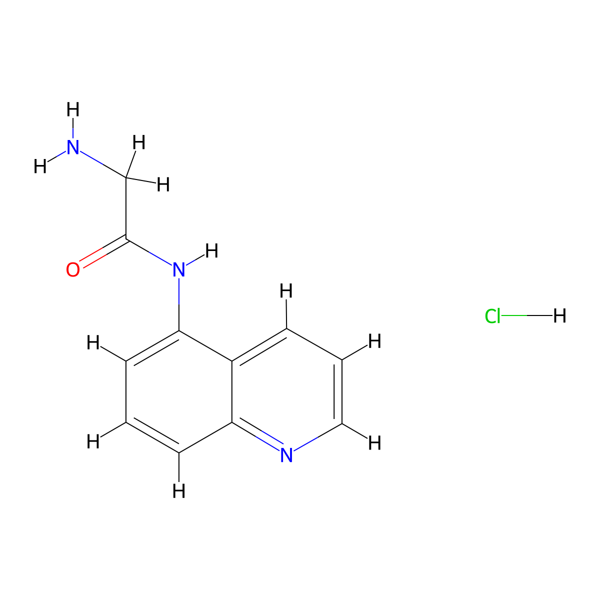 2-Amino-N-(5-quinolyl)acetamide hydrochloride molecular structure, CAS 2995286-73-0