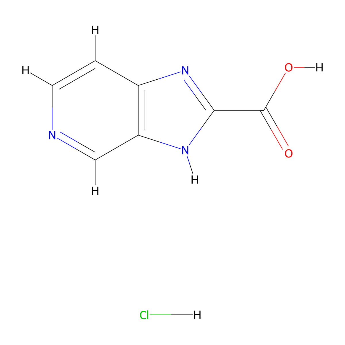 1H-imidazo[4,5-c]pyridine-2-carboxylic acid hydrochloride molecular structure, CAS 2995286-76-3