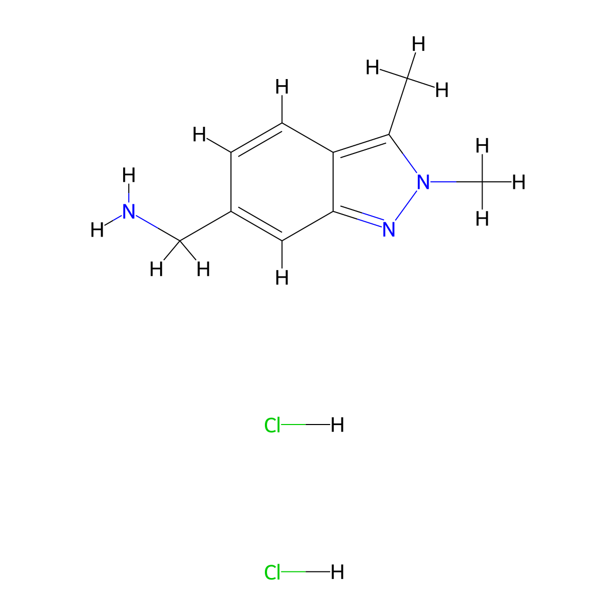 1-(2,3-dimethyl-2H-indazol-6-yl)methanamine dihydrochloride molecular structure, CAS 2995286-78-5