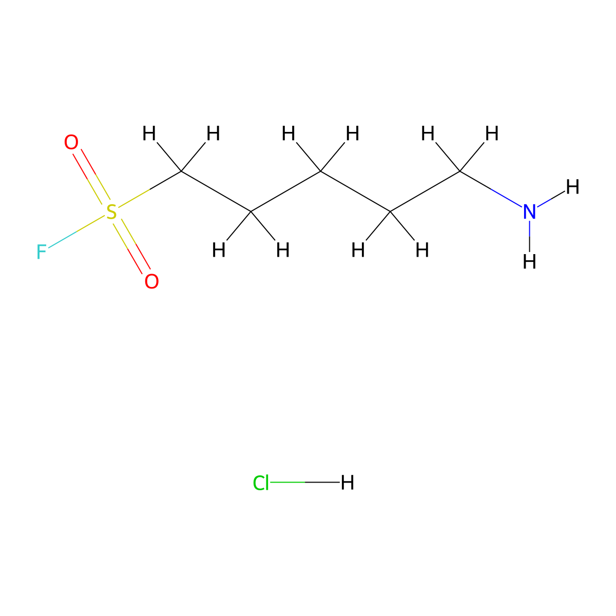 5-Aminopentane-1-sulfonyl fluoride hydrochloride molecular structure, CAS 2995286-81-0