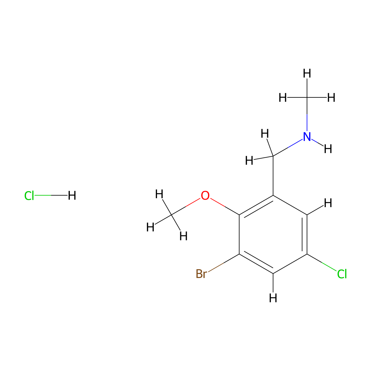 [(3-Bromo-5-chloro-2-methoxyphenyl)methyl](methyl)amine hydrochloride molecular structure, CAS 2995286-91-2