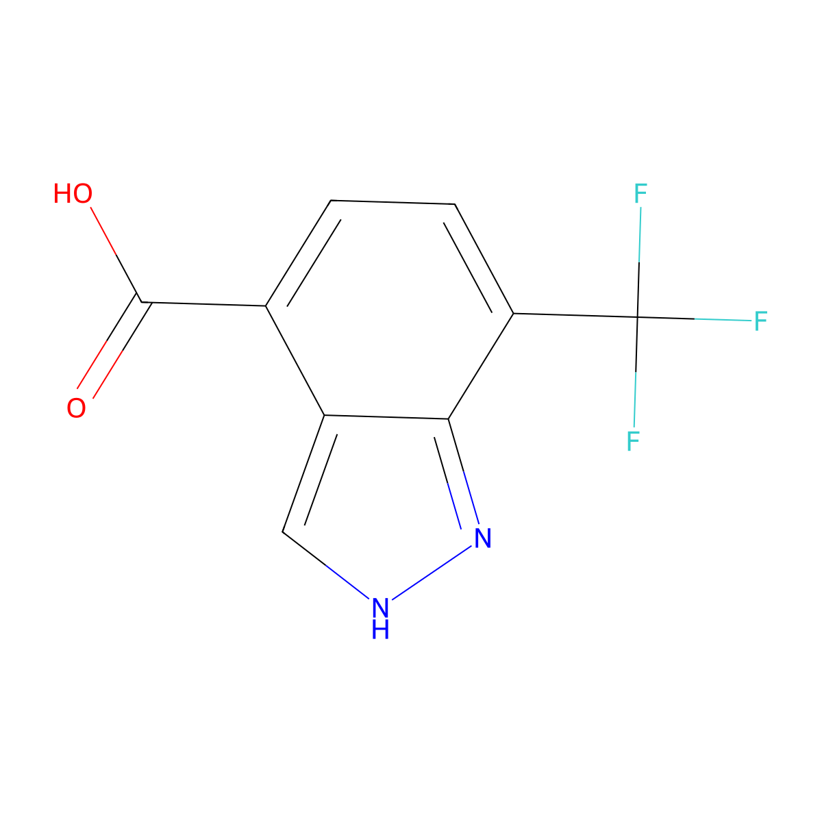 7-(trifluoromethyl)-1H-indazole-4-carboxylic acid molecular structure, CAS 2995286-93-4